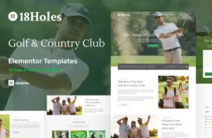 18Holes – Golf & Country Club Website Elementor Template Kit