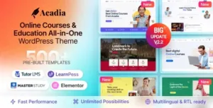 Acadia v2.2.2 – Education WordPress Theme For University & Online Course