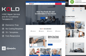 Kold – Air Conditioner & HVAC Repair Service Elementor Template Kit