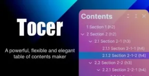 Tocer v4.1.0 – table of contents maker WordPress plugin (formerly Fixed Toc)