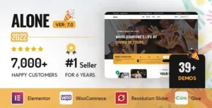Alone v7.8.5 – Charity Multipurpose Non-profit WordPress Theme