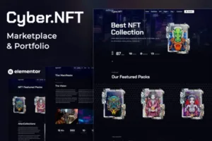 Cyber.NFT Marketplace & Portfolio Elementor Template Kit