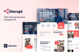 Disrupt – Tech Startup Business Elementor Template Kit