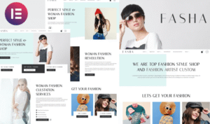 Fasha – Woman Fashion & Shop eCommerce Elementor Template Kit