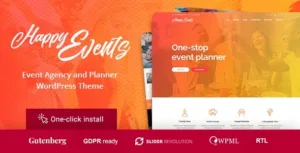 Happy Events – Holiday Planner & Event Agency WordPress Theme 1.2.2