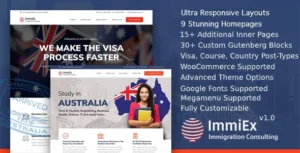ImmiEx – Immigration law, Visa services support, Migration Agent Consulting WordPress Business Theme 1.5.8