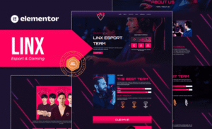 Linx – Esport & Gaming Elementor Template Kit