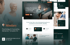 Mindary – Psychology & Counseling Elementor Template Kit