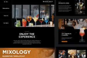 Mixology – Bar & Cocktails Elementor Template Kit