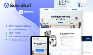 SociaBuff – Social Media & Digital Agency Elementor Template Kit