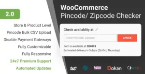 WooCommerce Pincode/ Zipcode Checker v3.2.0